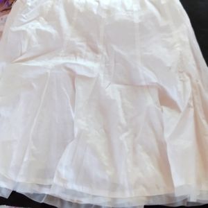 Vintage Aqua mesh border lined cotton skirt